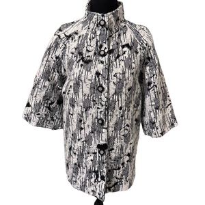 Peck &‎ Peck Jacket Womens Small 3/4 Sleeve White & Black Pocket Sequins New